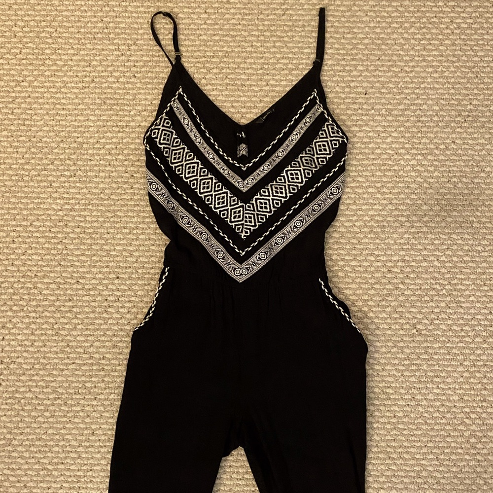 Black embroidered jumpsuit